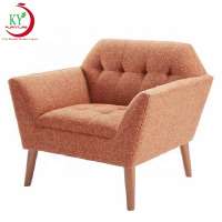 JKY Furniture Modern Accent Club Chair Fabric Armchair Wing Back Occasional Lounge with Footstool for Dining Living Room