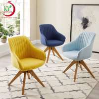 JKY Furniture Modern Swivel Accent Chair with Wood Legs Armchair for Home Office Study Living Room Bedroom