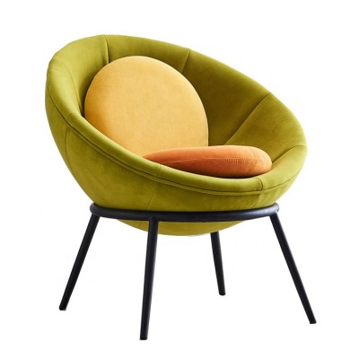 New arrival creative design fabric cushion fiberglass shell round living room chair