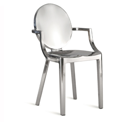 Wholesale stainless steel frame stackable louis ghost chair for sale