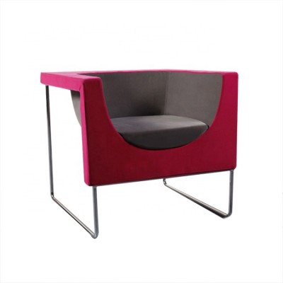 Creative design fabric cushion Square metal frame living room chair